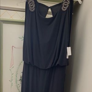 Long Grey dress side slit